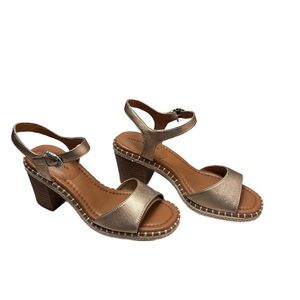Lucky Brand Metallic Block Heel Sandals